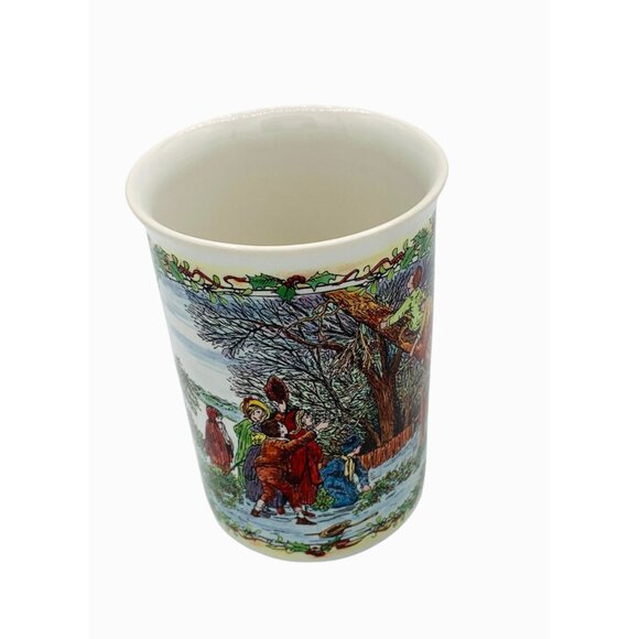 Vintage Coffee Dunoon Stoneware “Gathering Mistletoe” Christmas Cheer Series Mug - Picture 2 of 5